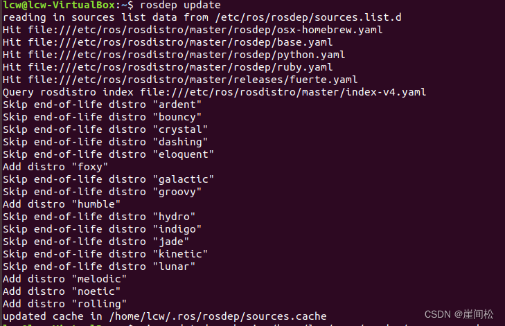 rosdep update failure and solution