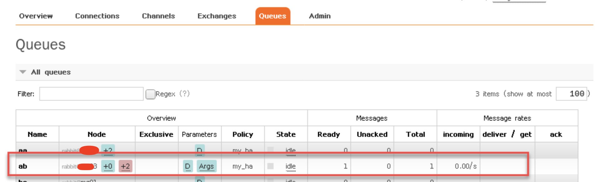 Summary of RabbitMQ cluster construction and testing_Personal test